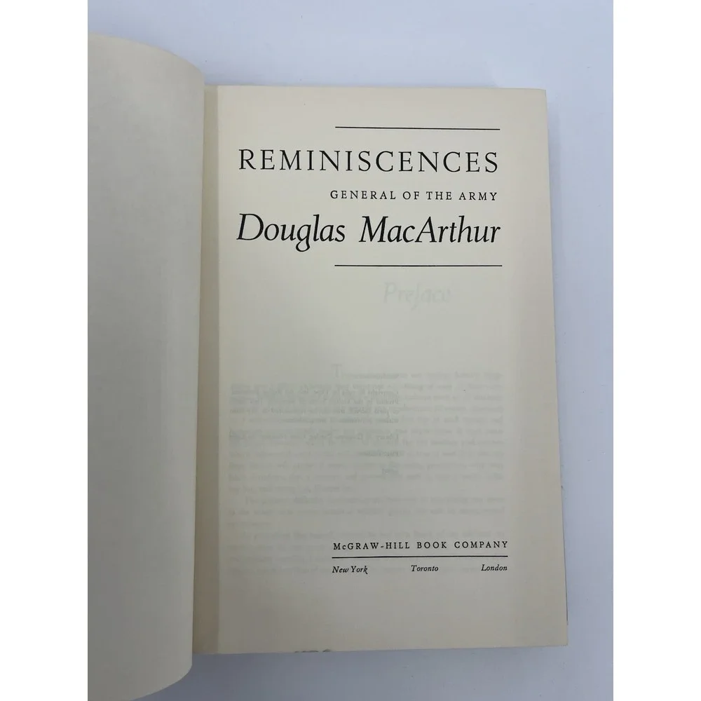 Douglas MacArthur Reminiscences 1st Edition 1964 Hardcover Dust Jacket